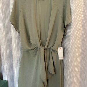 Sage Green Tie-Front Dress NWT